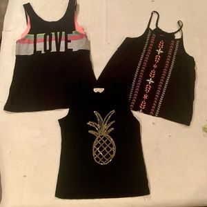 Trendy Black Tank Tops Set